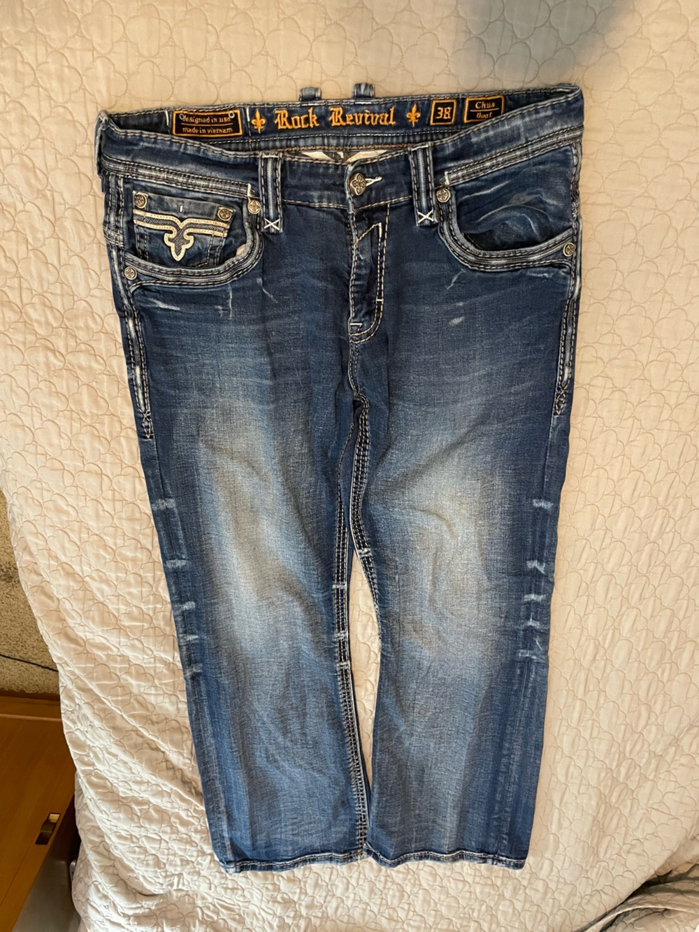 Men’s Rock Revival Chus Bootcut Size 38 Discontinued Authentic Denim